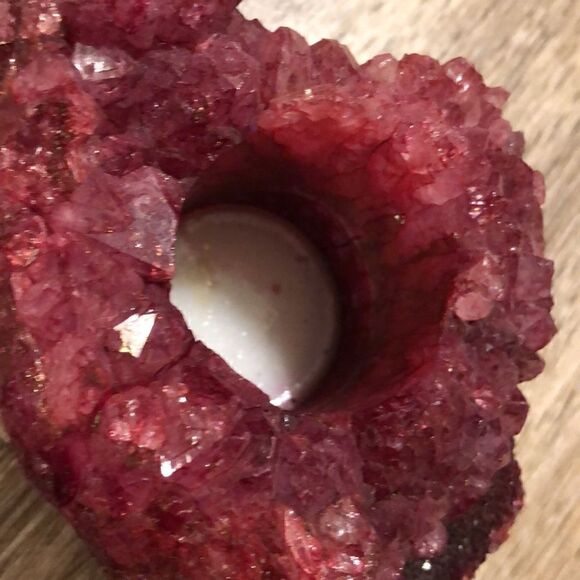 Burgundy Geode Tea light Votive Candle Holder - Picture 5 of 5